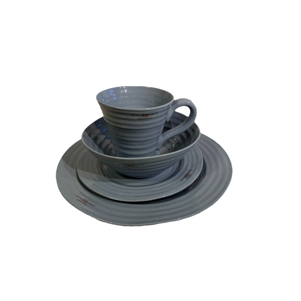 Sophie Conran 4 Piece Set, Forget Me Not. Dinner And Side Plates, Bowl, Mug. New